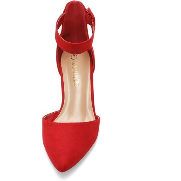 New In Box Womens Pointed Toe Low Chunky Heels Pump Shoes - Picture 4 of 6